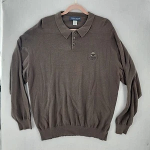 PAGE & TUTTLE maglione golf pullover uomo L manica lunga 1/4 bottoni CANYON LAKE - Foto 1 di 5