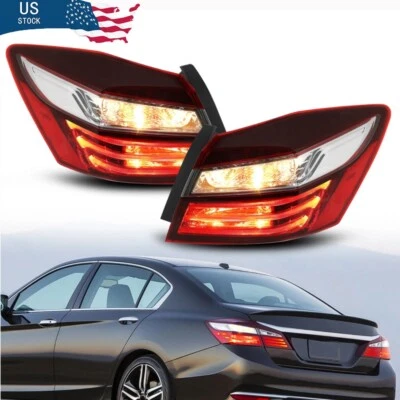 Luces traseras 2 piezas para Honda Accord 2016-2017 sedán 4 puertas exteriores izquierda+derecha con bombilla Foto 1 de 4
