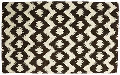 Handgefertigter Wollteppich 160x230 Braun Durchgemustert Handarbeit Handtuft 160 - Bild 1 von 4