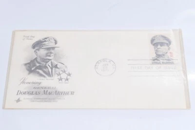 General Douglas MacArthur Post Card USA5 #424 U/A ARTCRAFT FDC - Image 1 of 3