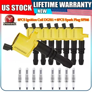 8Pack Ignition Coils & Iridium Spark Plugs For Ford F150 5.4L V8 2004-2008 DG511 - Foto 1 di 16