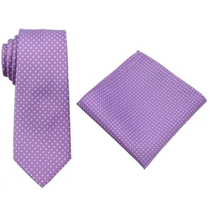 Juego de corbata y cuadrado de bolsillo de lavanda extra larga XL para hombre bodas de negocios - Imagen 1 de 2