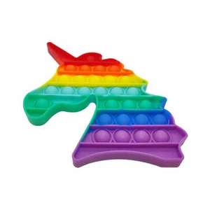 Rainbow UNICORN Pop Bubble It Silicone Sensory Fidget Toy Stress Relief - Picture 1 of 1