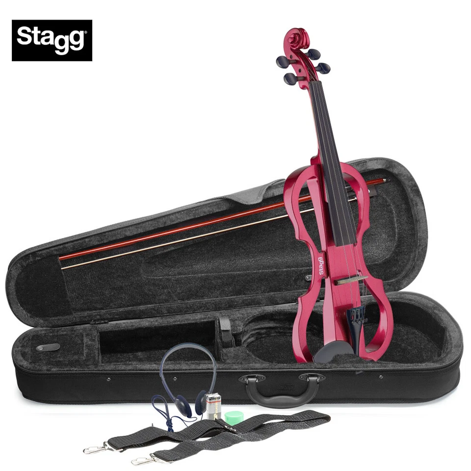Stagg EVN X 4/4/MRD Metallic Red Electric Violin Package W/Case, Headphones - Image 1 of 1