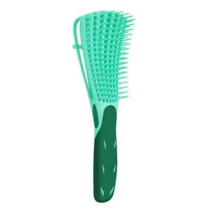 Detangler Hair Brush EZ Anti-Static Scalp Comb Salon Styling Tool Green - Picture 1 of 9