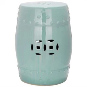 Safavieh Modern Ming Ceramic Garden Stool in Light Aqua - Picture 1 of 2