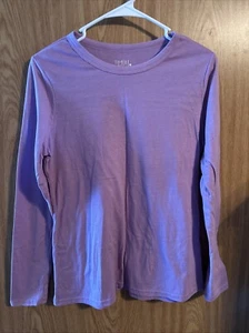 Camiseta de mujer púrpura lavanda manga larga por tiempo y verdad talla mediana 8-10 - Imagen 1 de 3