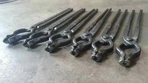 Handmade Blacksmith Lot of 6 Pcs forging metal working tong set gooseneck tongs - Picture 1 of 5