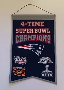 4-Time Super Bowl Champions New England Patriots Winning Streak Sports Banner - Picture 1 of 2