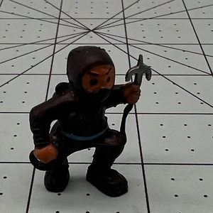 Vintage 1980's Ninja Loose Mini Figurine 1.5" Karate Black Outfit Hook - Picture 1 of 6