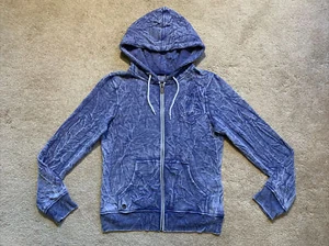 EUC Volcom X-Ray Full Zip Hooded Hoodie Jacket DISTRESSED BLUE SMALL MSRP $65* - Picture 1 of 12