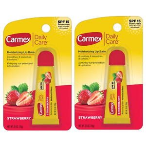 Carmex Classic Medicated Strawberry Flavor Tubes .35 Oz. (Pack of 2)