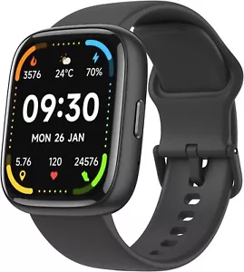 Waterproof Smart Watch 1.83" Fitness Tracker, Bluetooth for iOS Android Black - Picture 1 of 20