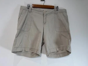 adidas Shorts Womens 16 Beige Chino Logo Pockets Zip Walking Cotton Summer - Bild 1 von 8