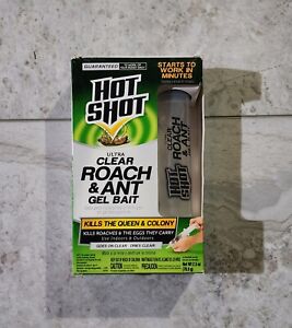 HOT SHOT Ultra Clear Roach & Ant Gel Indoor Outdoor Colony & Egg Killer 2.5 oz