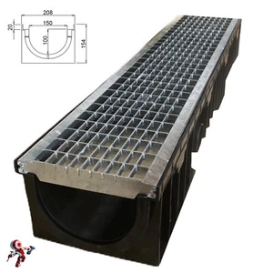Canaletta di scolo acqua carrabile in PP-PE con griglia zincata 208x154 1 PZ - Bild 1 von 7