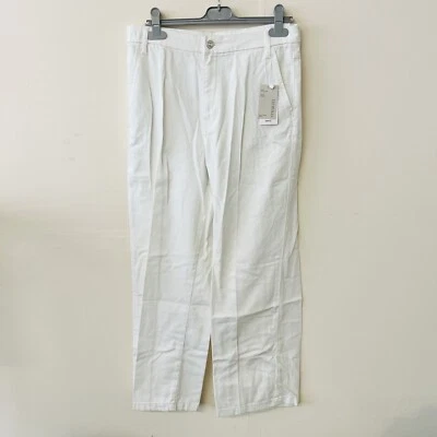 MNG Denim Mango White Jeans Straight Fit Mid Waist Regular UK 12 New W/ Tags - Image 1 of 4