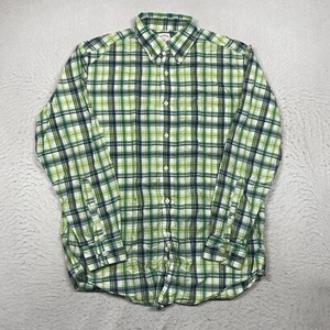 Brooks Brothers Shirt 346 Mens Medium Green Plaid Button Down Long Sleeve - Picture 1 of 10