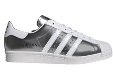 adidas white and silver superstar trainers