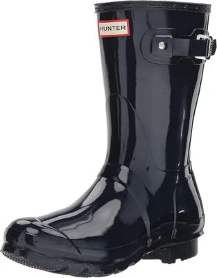 Original Hunter Women's Original Short Gloss Snow Boots - Navy Gloss - NEW - Image 1 of 3