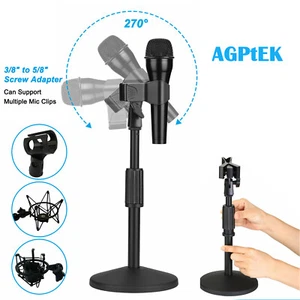 Soporte de micrófono de escritorio con clip de micrófono ajustable base de trípode mesa plegable - Imagen 1 de 12