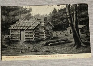 Postcard Kentucky’s First Cabin Harrodsburg KY Capt Jas Harrod 1774 - Picture 1 of 2