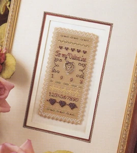 Cross Stitch Sampler Pattern PAPER VALENTINE Perforated Paper - Picture 1 of 2