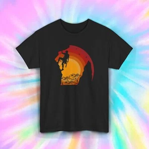 Rock Climbing T-Shirt | Sunset Mountain Design | Outdoor Adventure Tee | S-5XL - Picture 1 of 3