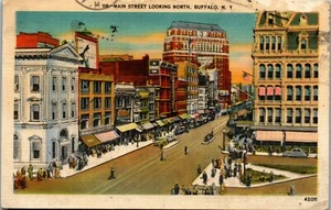 Buffalo New York Main Street 1947 Vintage Postcard au1 - Picture 1 of 2