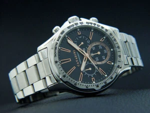CAVADINI Chronograph Herrenuhr Designer Edelstahl 10 BAR Schwarz-Kupfer CV-1618 - Bild 1 von 2