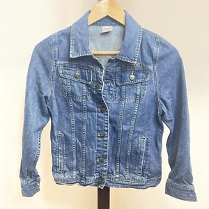 Carhartt Girls Denim Jacket With Heart Snaps Size L 12 - Picture 1 of 9