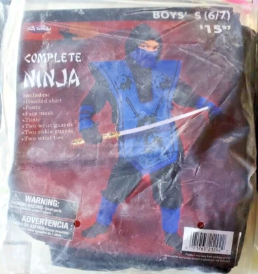 Disfraz completo de ninja de Halloween para niño 6X Foto 1 de 3