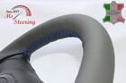 FOR VOLVO V40 00-04 GREY LEATHER STEERING WHEEL COVER, CLOSED EDGES, ROYAL BLUE