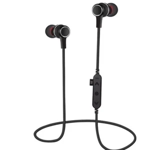 NEW Bluetooth Wireless Stereo Magnetic Sports Gym Headset Headphones W/Mic BLACK - Picture 1 of 2