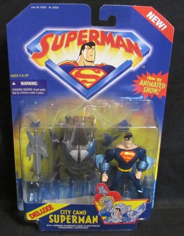 Vintage 1996 Kenner Superman Animated Series City Camo Superman Sealed MOC VV718 Cover