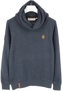 NAKETANO Hoodie Men's SMALL Pullover Patch Logo Melange Dark Blue - Picture 1 of 6