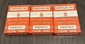 NOS Chrysler 303 PINOCHLE World Wide Pleasure Plastic Coated Playing Cards Japan