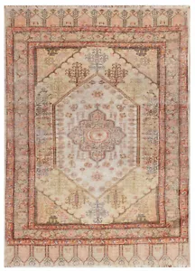 Alfombra de seda antigua rara alfombra Hereke fina única en su clase Kaysari 2x3 marfil C.1890 - Imagen 1 de 6