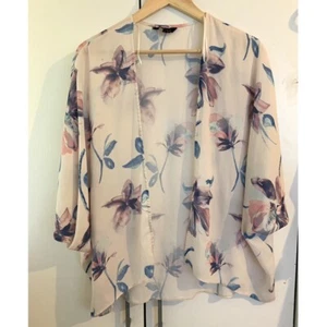 New Look Blue & Lilac Floral Kimono. Size 10. Will Fit 6-10. Worn A Couple Times - Picture 1 of 4