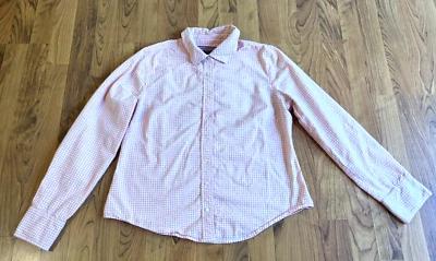  Vineyard Vines~Pink & White Gingham Check Cotton Tailored  Fitted Top Blouse L  Foto 1 de 4
