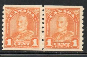 Kanada Sc 178 1930 1 c orange Georg V Bogenausgabe Spulenmarke Paar postfrisch - Bild 1 von 1