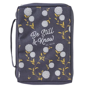 BE STILL & KNOW CANVAS BIBLE COVER (LARGE): Fits Bibles up to 9.75" x 6.5" x 1 - Picture 1 of 5