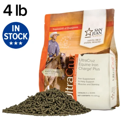 UltraCruz Equine Iron Charge Plus Supplement for Horses, 4 lb, Pellet (85 Days)