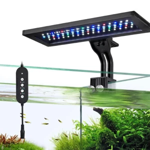 Clip on Fish Tank Light 24/7 Timer Auto On Off Adjustable Angle Aquarium Light - Picture 1 of 13
