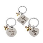  3 Pcs Lettering Keyholder Gift for Purse Little Bee Keychain Stainless Steel