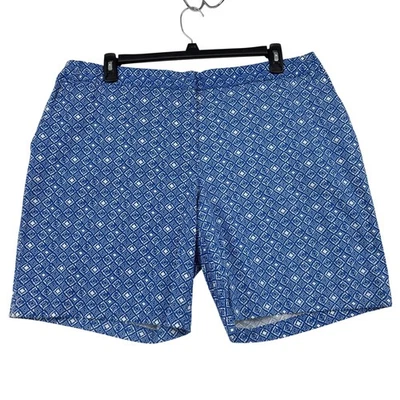 Pantalones Cortos Land N Sea Para Mujer Talla 20W Azul Blanco Estampado Bolsillos Mezcla Algodón Elástico Foto 1 de 4