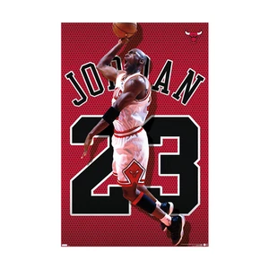 Michael Jordan Trikot Wand Poster 23 Chicago Bulls 22,375" x 34" NBA Basketball - Bild 1 von 2