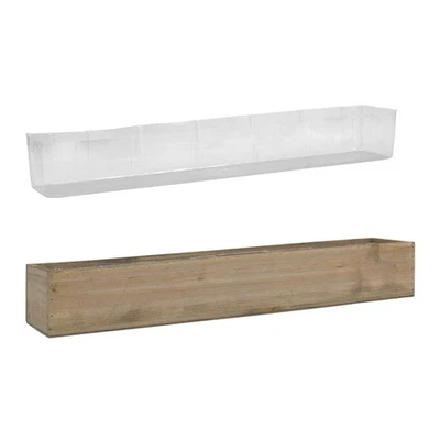 Rectangle Wood Planter Box with Removable Plastic Liner (H:4" Open:34"x5") | ... - Image 1 of 3