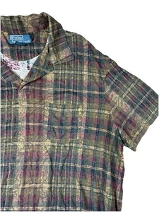 Vintage Polo Ralph Lauren Short Sleeve Shirt Men XL Linen Cotton Paisley Floral - Picture 1 of 7