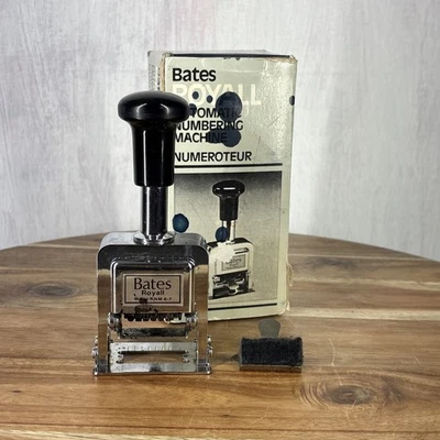 Vtg Bates Royall Automatic Numbering Machine Stamp RNM6-7 office accounting  - Image 1 of 4